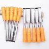 Carpenter's tools, carpenter's chisel, orange-red handle, high carbon steel 6-32, impact-resistant, carpenter's chisel for leveling and slotting, chisel set details Picture